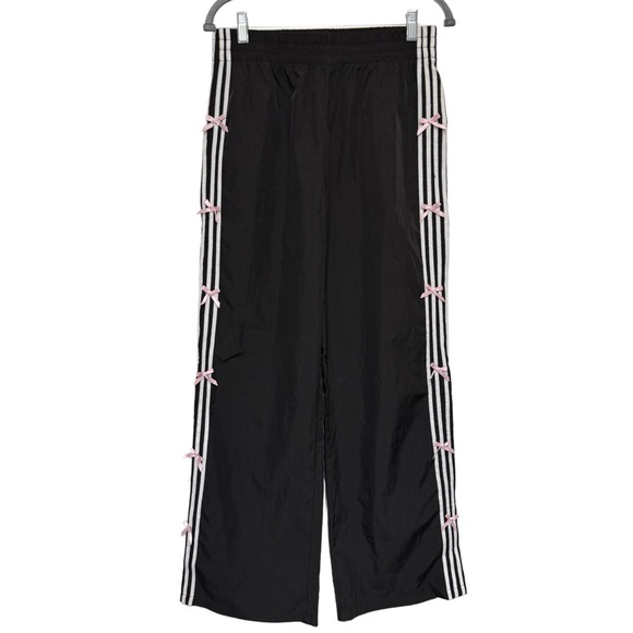 {PacSun} "Side Stripe Bow Track Pants" High Rise Elastic Waist Wide Leg - Picture 2 of 8